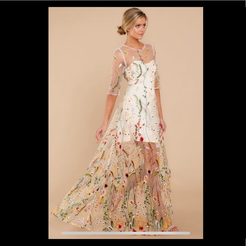 Embroidered Floral Maxi